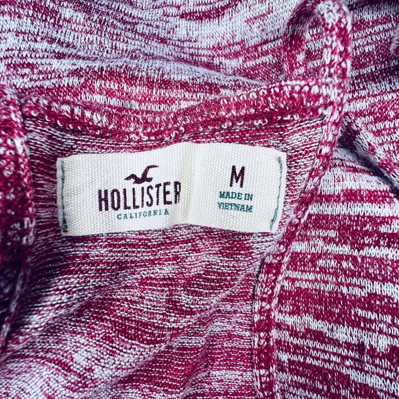 Hollister Knit Racerback Tank Pink / Red Flowy Crop Top Camisole Shirt ~ Medium - Picture 5 of 9